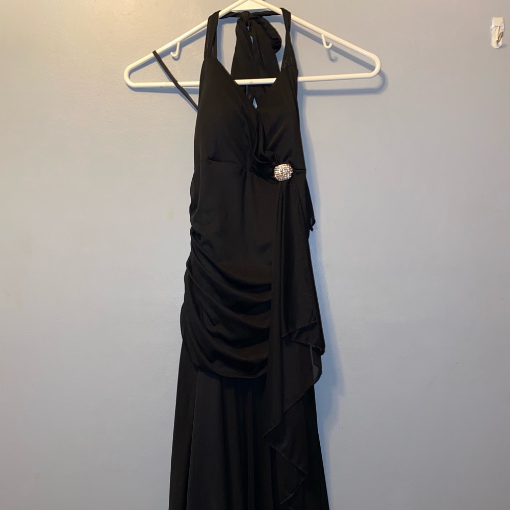 Halter formal black dress
